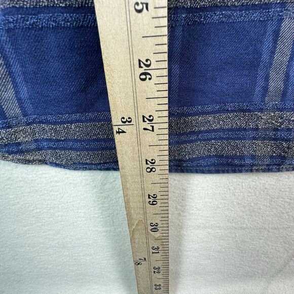 32 Bar Blues Shirt Mens Large Blue Plaid Textured Long Sleeve Button Down Shirt - Picture 3 of 13